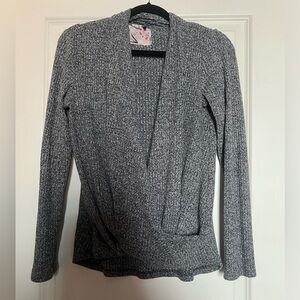 Anthropologie Wrap Long Sleeve Heather Gray Top